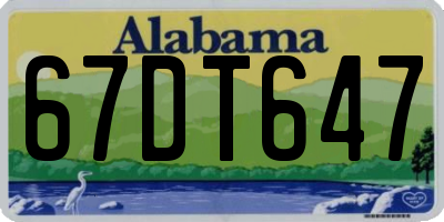 AL license plate 67DT647