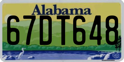 AL license plate 67DT648