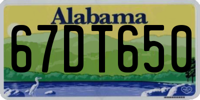 AL license plate 67DT650