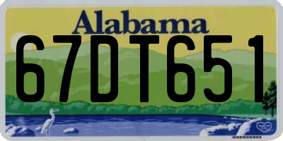 AL license plate 67DT651