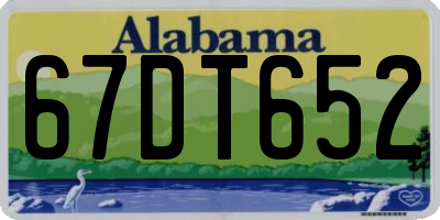 AL license plate 67DT652