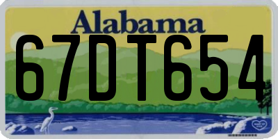 AL license plate 67DT654