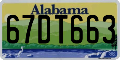 AL license plate 67DT663