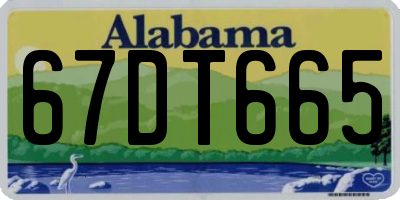 AL license plate 67DT665