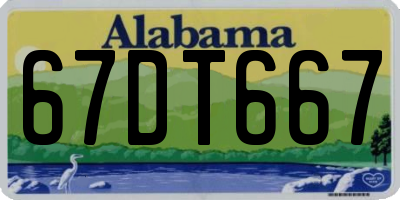 AL license plate 67DT667