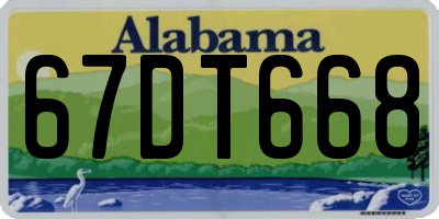 AL license plate 67DT668