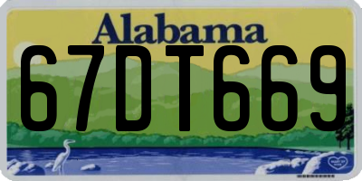 AL license plate 67DT669