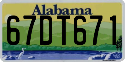 AL license plate 67DT671