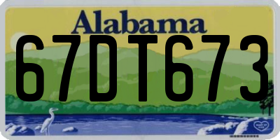 AL license plate 67DT673