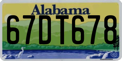 AL license plate 67DT678