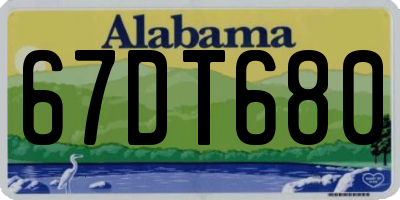 AL license plate 67DT680