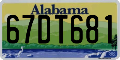 AL license plate 67DT681