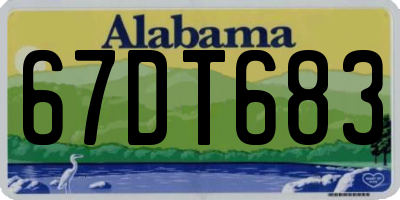 AL license plate 67DT683