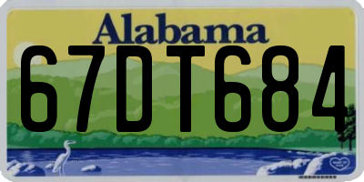 AL license plate 67DT684