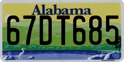 AL license plate 67DT685