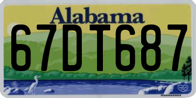 AL license plate 67DT687