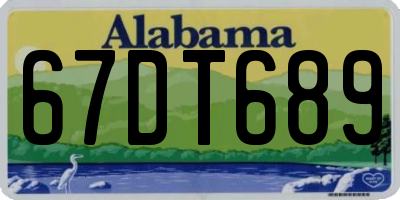 AL license plate 67DT689