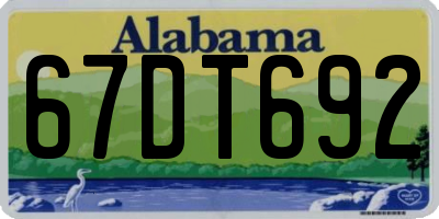 AL license plate 67DT692