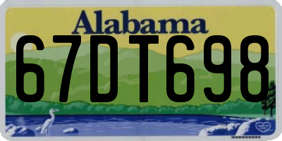 AL license plate 67DT698