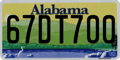 AL license plate 67DT700