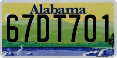 AL license plate 67DT701