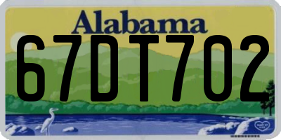AL license plate 67DT702