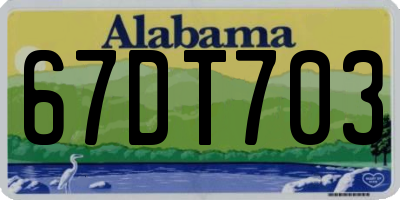 AL license plate 67DT703