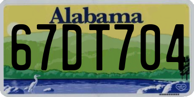 AL license plate 67DT704