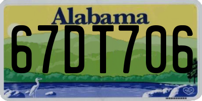 AL license plate 67DT706