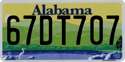 AL license plate 67DT707