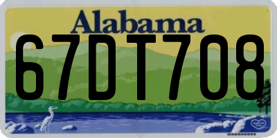 AL license plate 67DT708