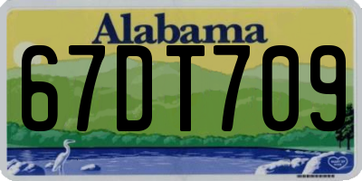 AL license plate 67DT709