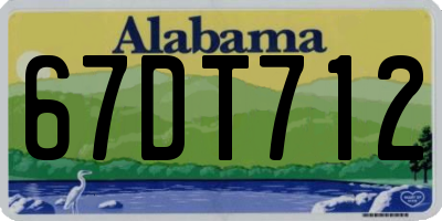 AL license plate 67DT712