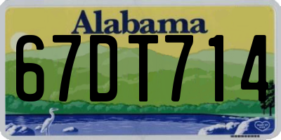 AL license plate 67DT714