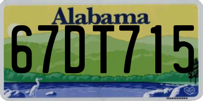 AL license plate 67DT715