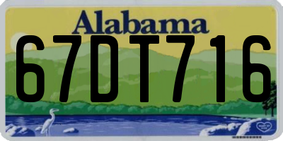 AL license plate 67DT716