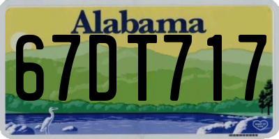 AL license plate 67DT717