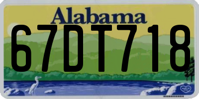 AL license plate 67DT718