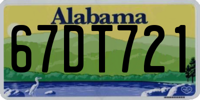 AL license plate 67DT721