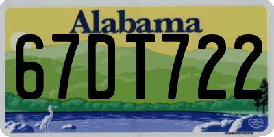 AL license plate 67DT722