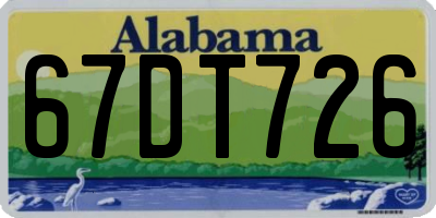 AL license plate 67DT726