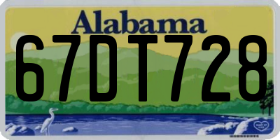 AL license plate 67DT728