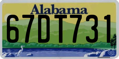 AL license plate 67DT731