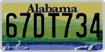 AL license plate 67DT734