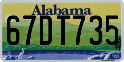 AL license plate 67DT735