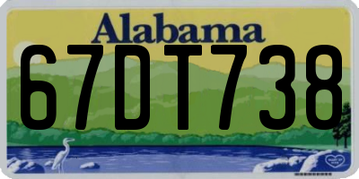 AL license plate 67DT738