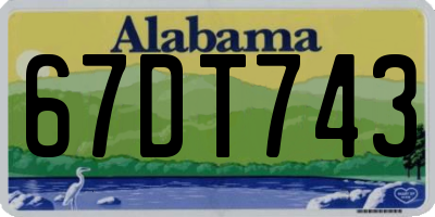 AL license plate 67DT743