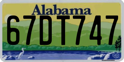 AL license plate 67DT747