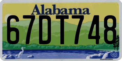 AL license plate 67DT748