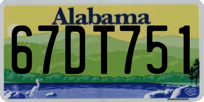 AL license plate 67DT751